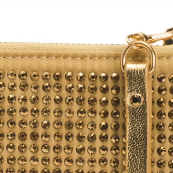 REBECCA MINKOFF Fabric Crystal Studded Large Wristlet